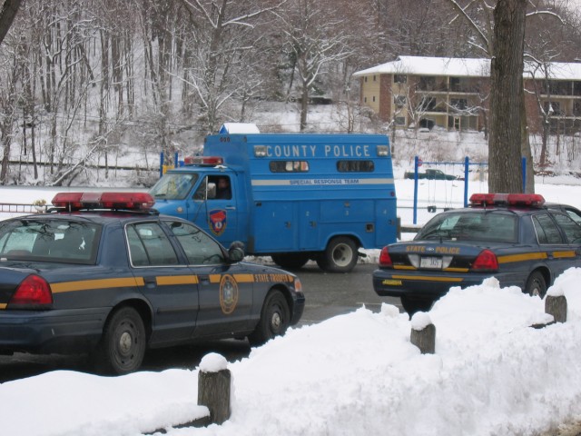 Staging area for Rabbi Blum Funeral
